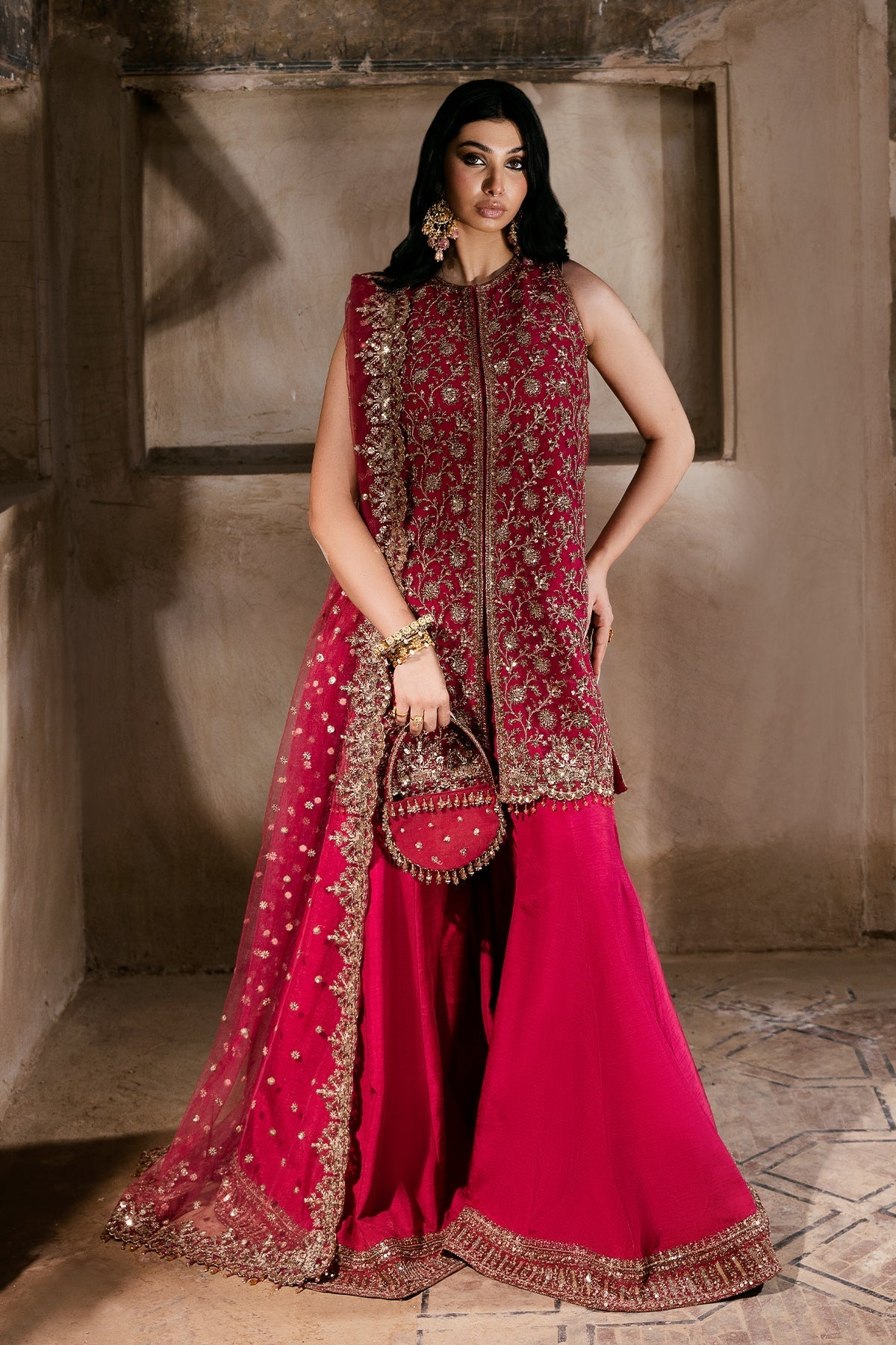 Mina Kashif | Virsa Wedding Formals | Raha - Wedding Dress - available at Maria Faisal in UK and USA.