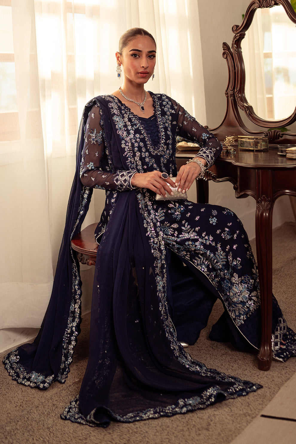 Neeshay | Dastaan Luxury Chiffon | Neelam - Wedding Dress - Maria Faisal