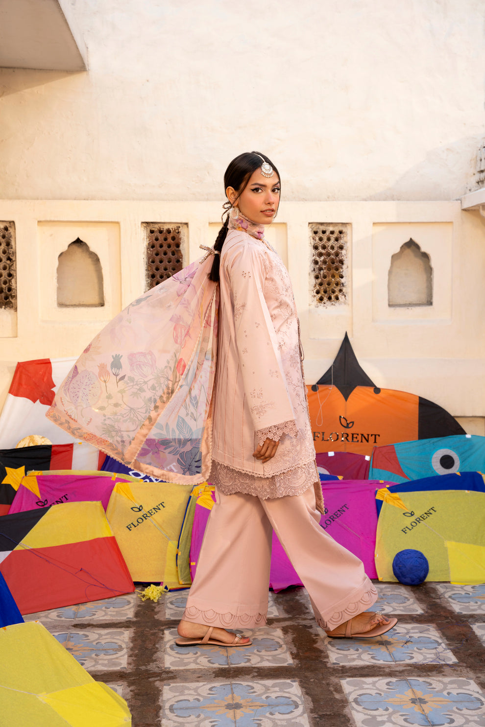 Florent | Basant Chikankari | FBC - 4A - Luxury Dress - available at Maria Faisal in UK and USA.