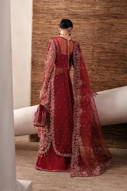 Emaan Adeel | Starlit Jewels | Ruby Veil - Formal Dress - available at Maria Faisal in UK and USA.