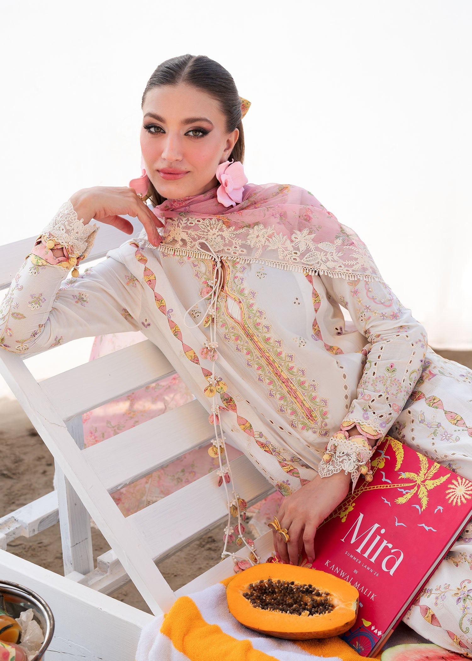 Kanwal Malik | Mira Summer Lawn 26 | Luna - Luxury Dress - available at Maria Faisal in UK and USA.