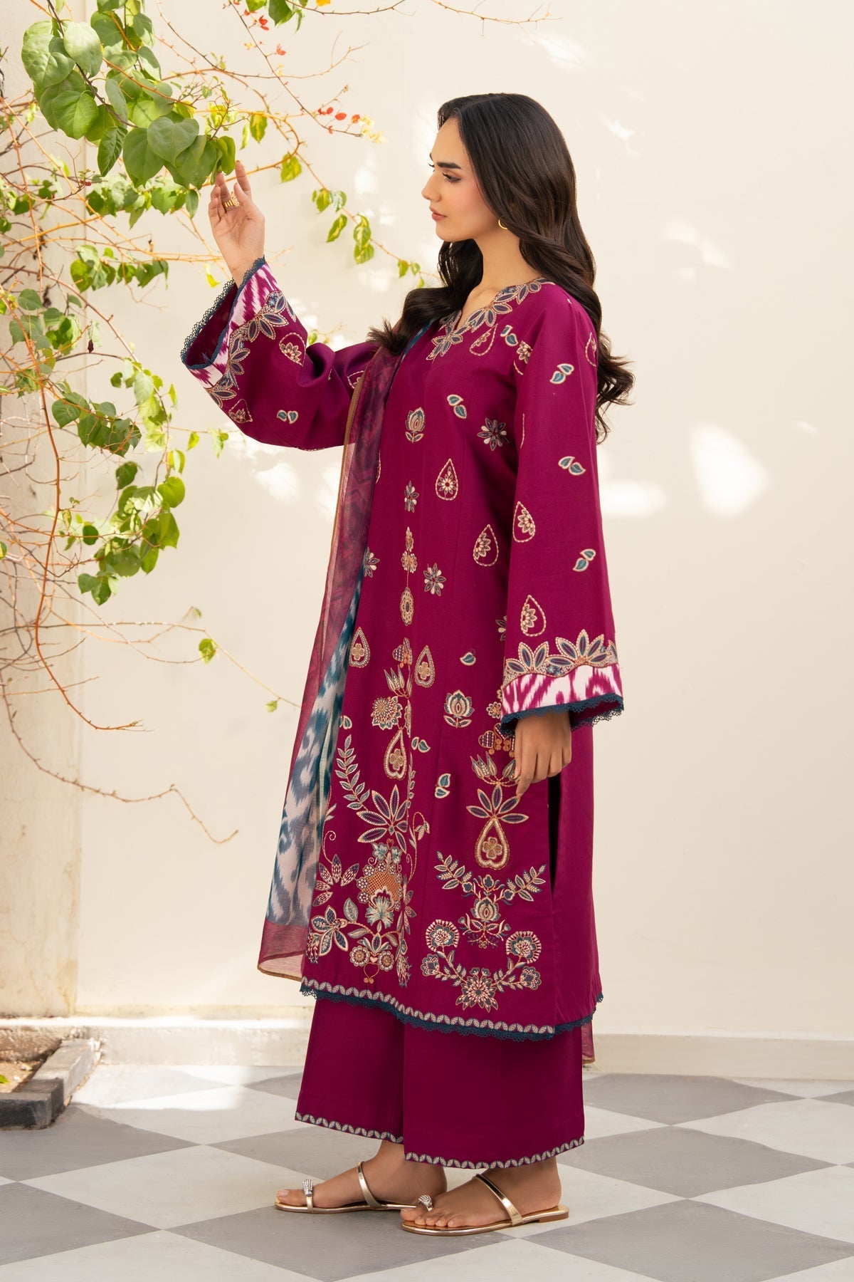 Xenia Formals | Namah Lawn 26 | NELAM - Formal Dress - available at Maria Faisal in UK and USA.