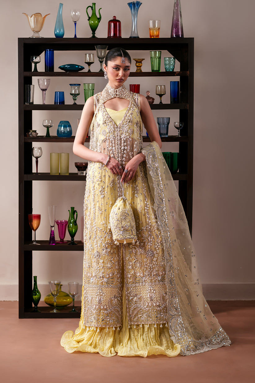 Emaan Adeel | Starlit Jewels | Lemon Quartz - Formal Dress - available at Maria Faisal in UK and USA.