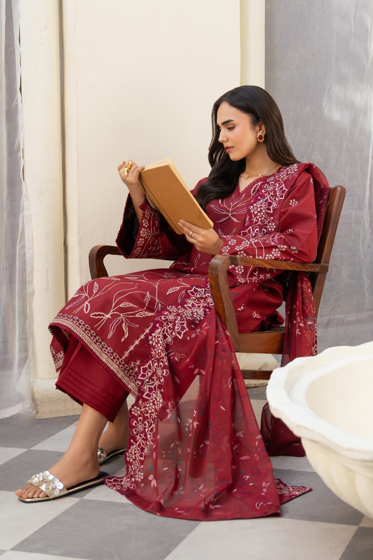 Xenia Formals | Namah Lawn 26 | ALIF - Formal Dress - available at Maria Faisal in UK and USA.