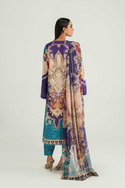 Akbar Aslam | Silk Pret | Azure - Luxury Dress - available at Maria Faisal in UK and USA.