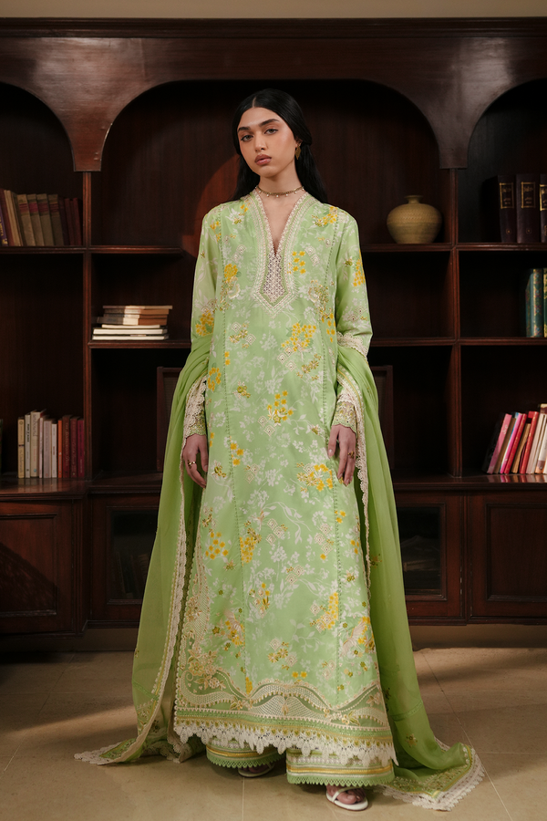 Afrozeh | Florette 26 | Ciel - Luxury Dress - available at Maria Faisal in UK and USA.