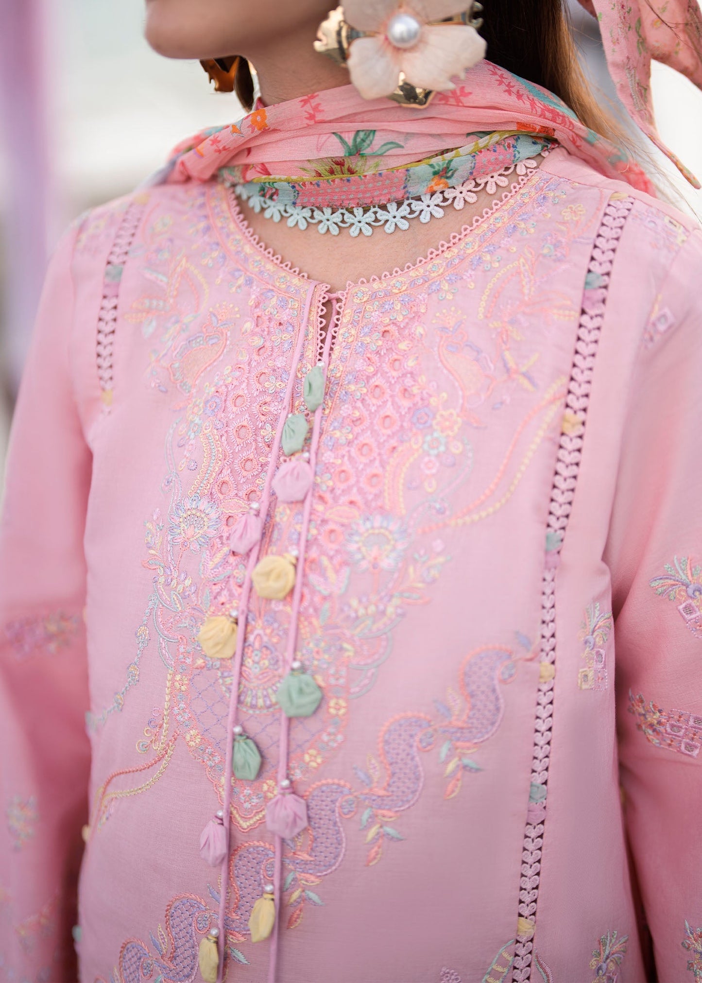 Kanwal Malik | Mira Summer Lawn 26 | Rosee - Luxury Dress - available at Maria Faisal in UK and USA.