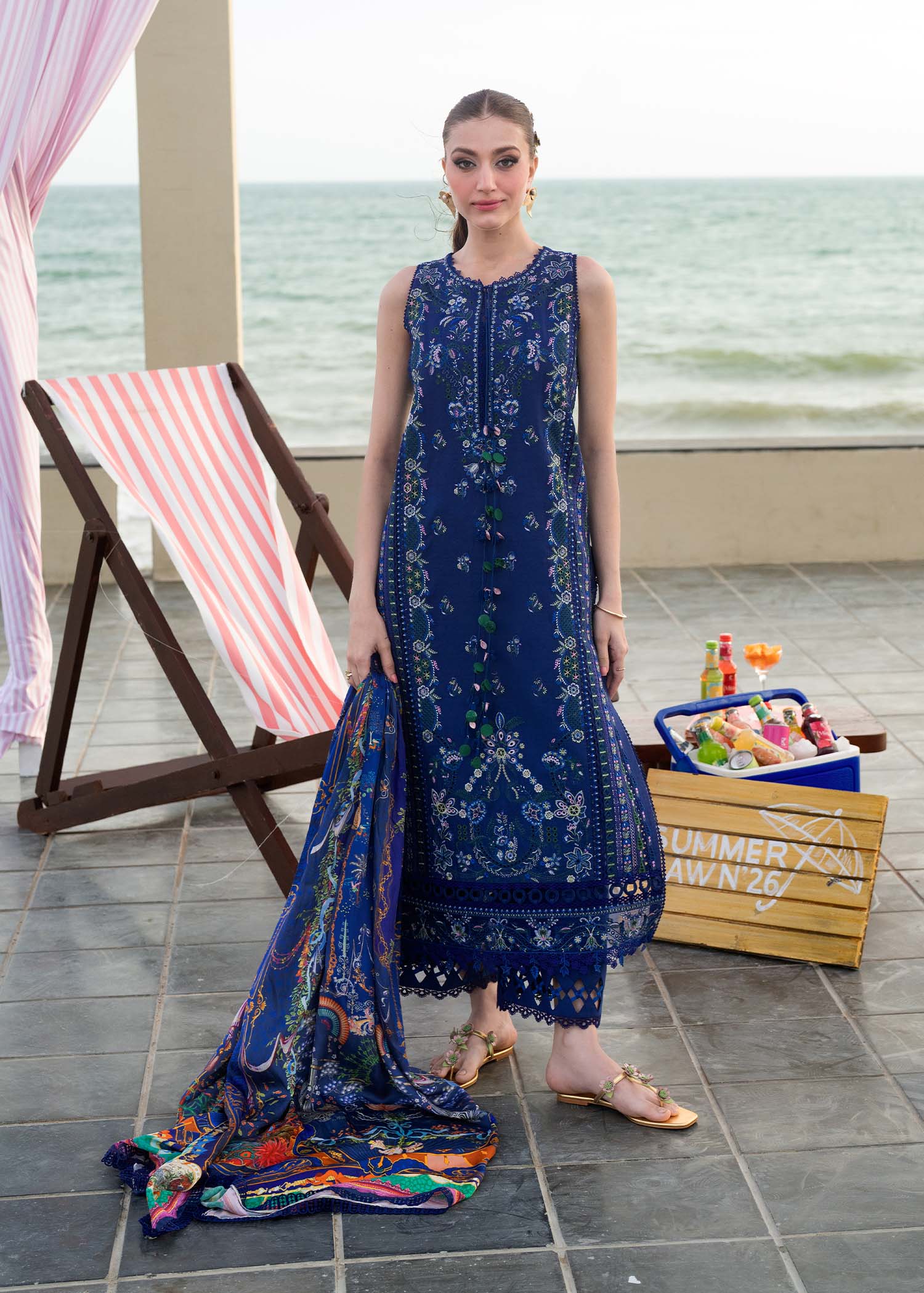 Kanwal Malik | Mira Summer Lawn 26 | Solene - Luxury Dress - available at Maria Faisal in UK and USA.