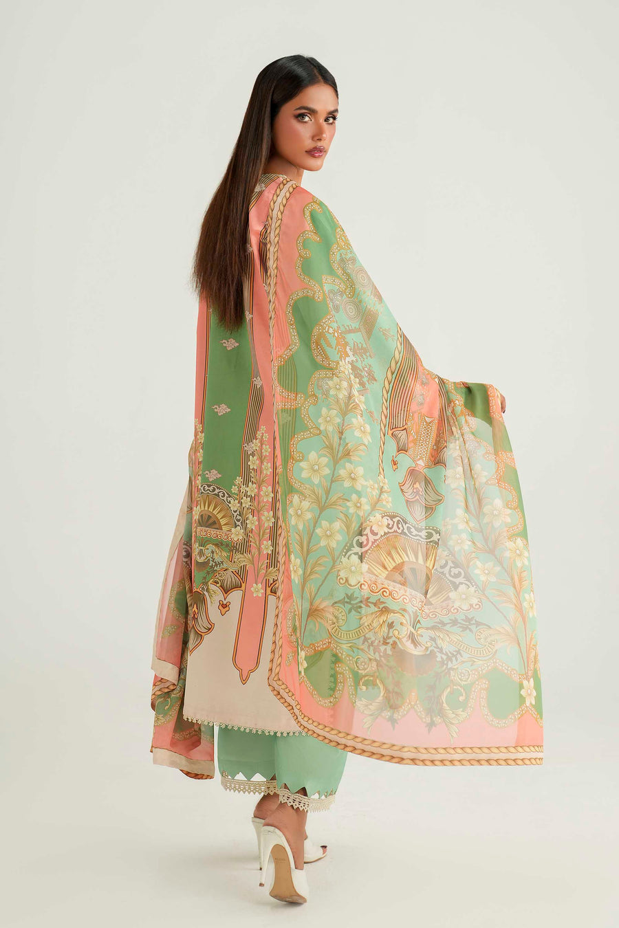 Akbar Aslam | Silk Pret | Zinnia - Luxury Dress - available at Maria Faisal in UK and USA.