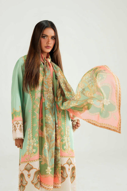 Akbar Aslam | Silk Pret | Zinnia - Luxury Dress - available at Maria Faisal in UK and USA.