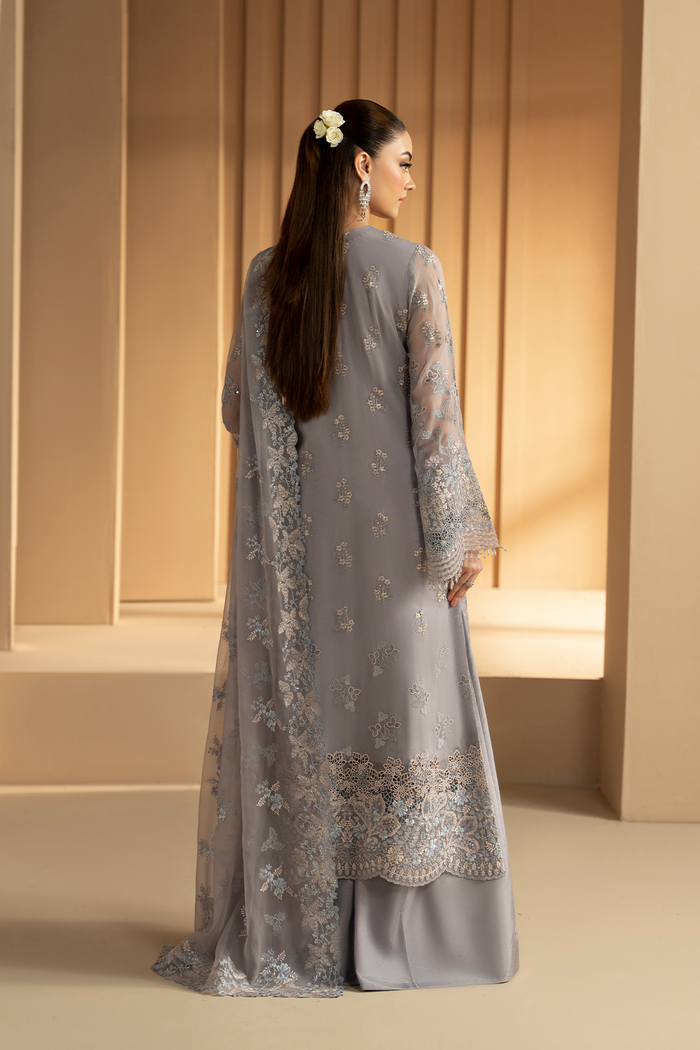Lavish Premium | Purkashish Formals | Silver Sage - Formal Dress - available at Maria Faisal in UK and USA.