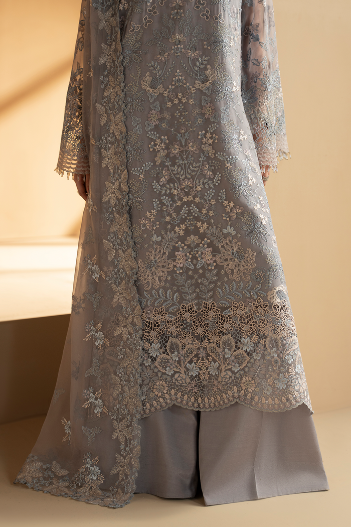 Lavish Premium | Purkashish Formals | Silver Sage - Formal Dress - available at Maria Faisal in UK and USA.
