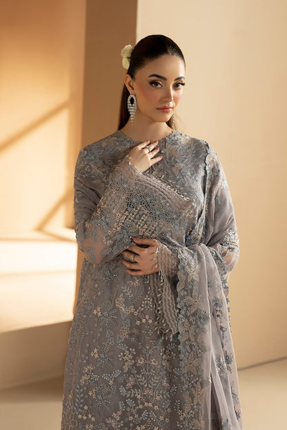 Lavish Premium | Purkashish Formals | Silver Sage - Formal Dress - available at Maria Faisal in UK and USA.