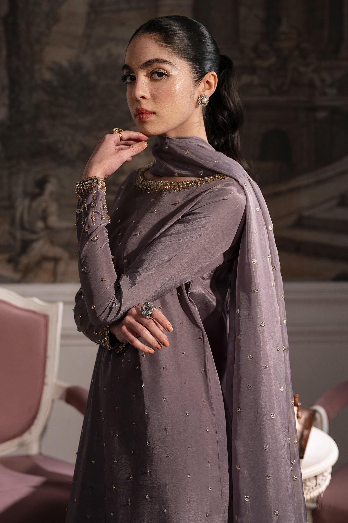 Mina Kashif | Emilie Formals | Manila - Formal Dress - available at Maria Faisal in UK and USA.
