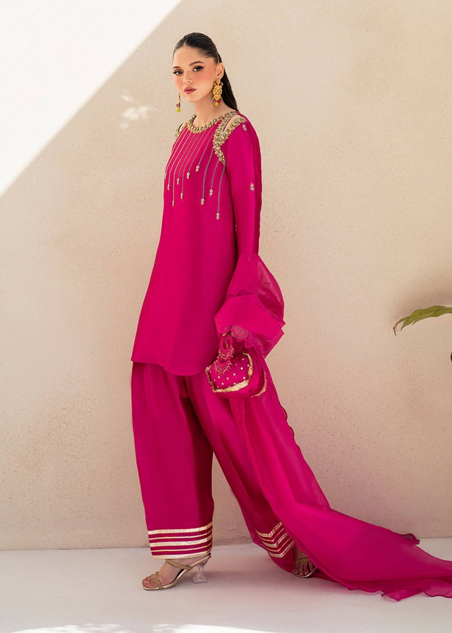 Dastoor | Maahi Luxury Pret 25 | Fuchsia Rose by Maria Faisal - Registered Vendor of : Dastoor - type : Ladies Clothes - 100% original wedding dresses