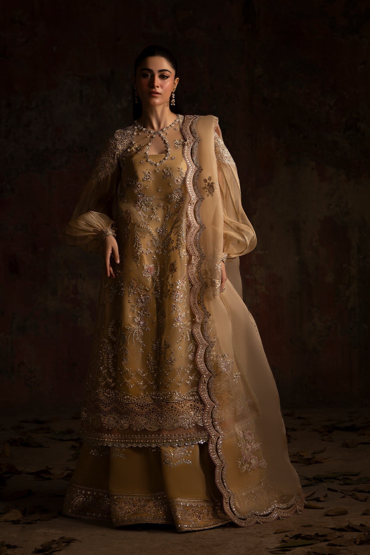 Nyra | Wedding Festive | Sunehri - Wedding Dress - available at Maria Faisal in UK and USA.