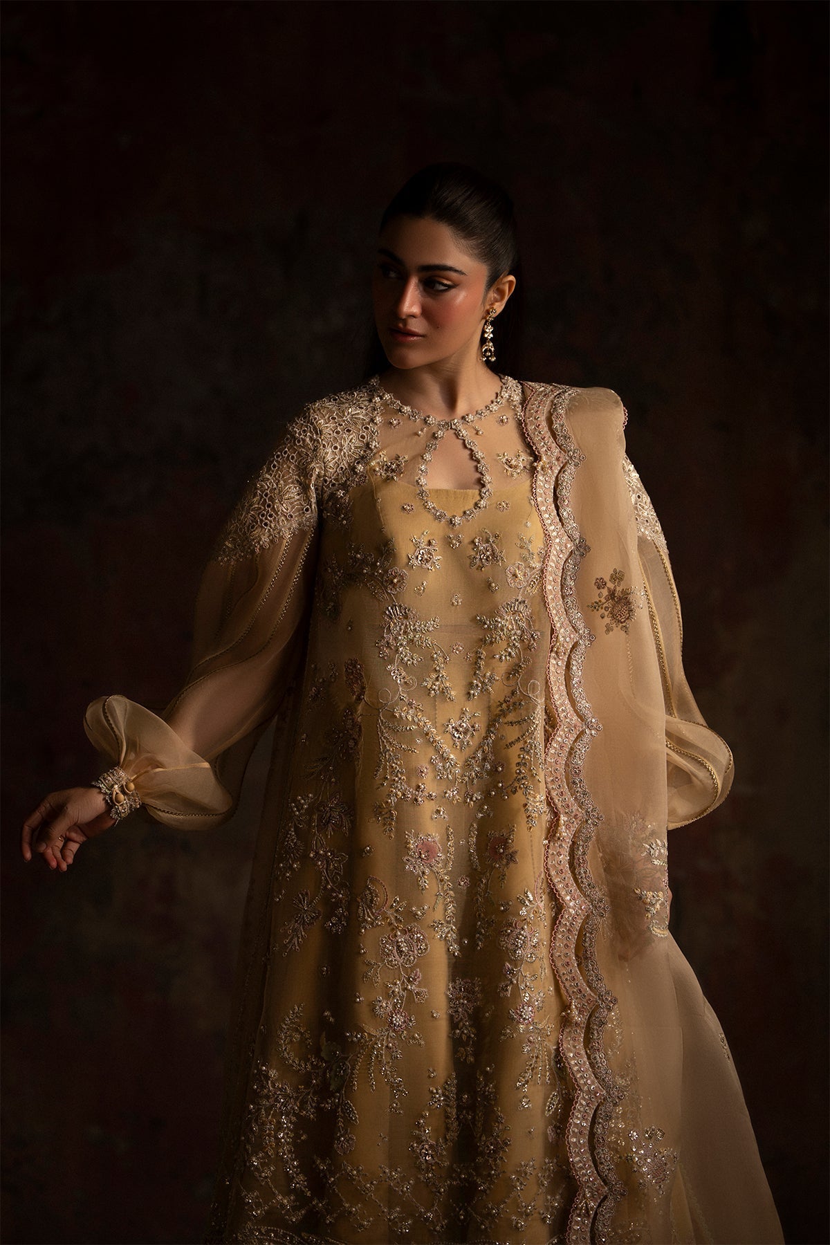 Nyra | Wedding Festive | Sunehri - Wedding Dress - available at Maria Faisal in UK and USA.
