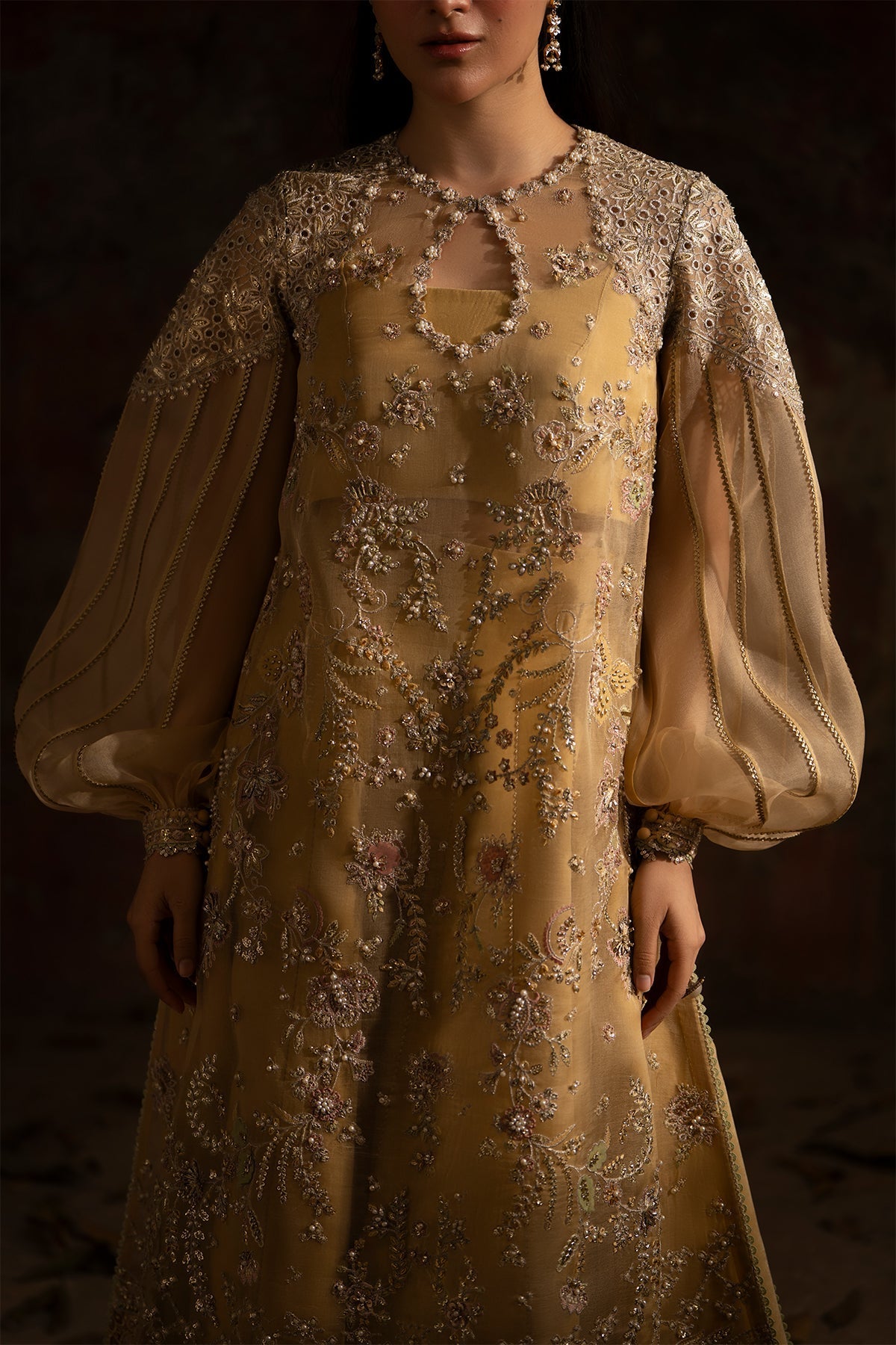 Nyra | Wedding Festive | Sunehri - Wedding Dress - available at Maria Faisal in UK and USA.