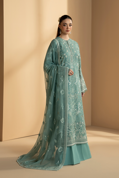 Lavish Premium | Purkashish Formals | Aqua Mist - Formal Dress - available at Maria Faisal in UK and USA.