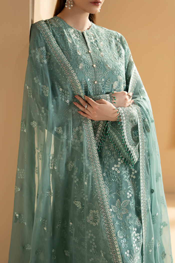 Lavish Premium | Purkashish Formals | Aqua Mist - Formal Dress - available at Maria Faisal in UK and USA.