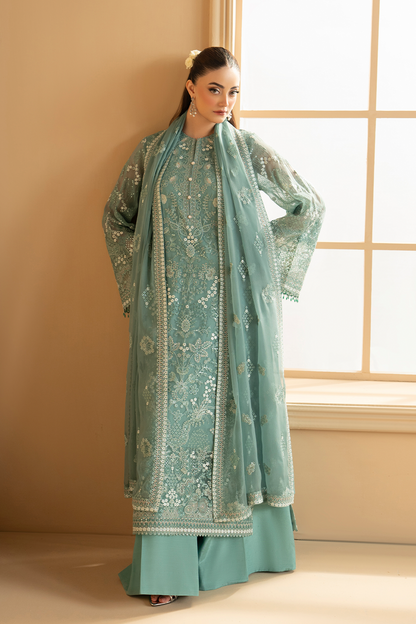 Lavish Premium | Purkashish Formals | Aqua Mist - Formal Dress - available at Maria Faisal in UK and USA.