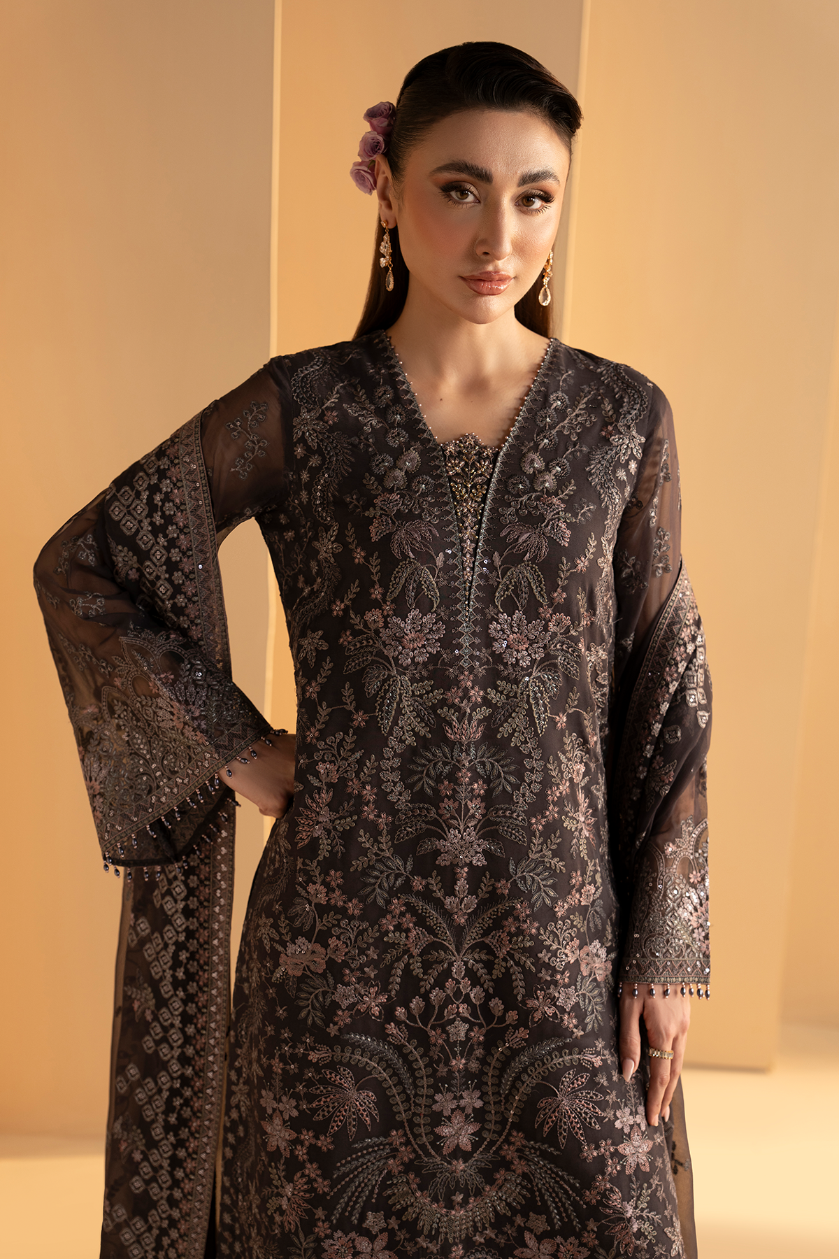 Lavish Premium | Purkashish Formals | Coco Noir - Formal Dress - available at Maria Faisal in UK and USA.