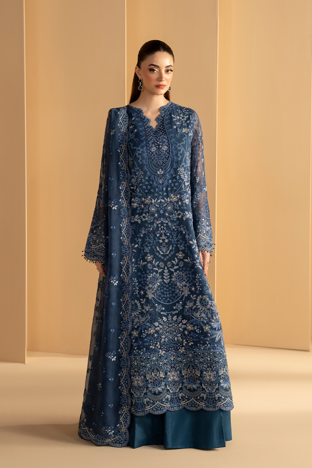Lavish Premium | Purkashish Formals | Midnight Sapphire - Formal Dress - available at Maria Faisal in UK and USA.