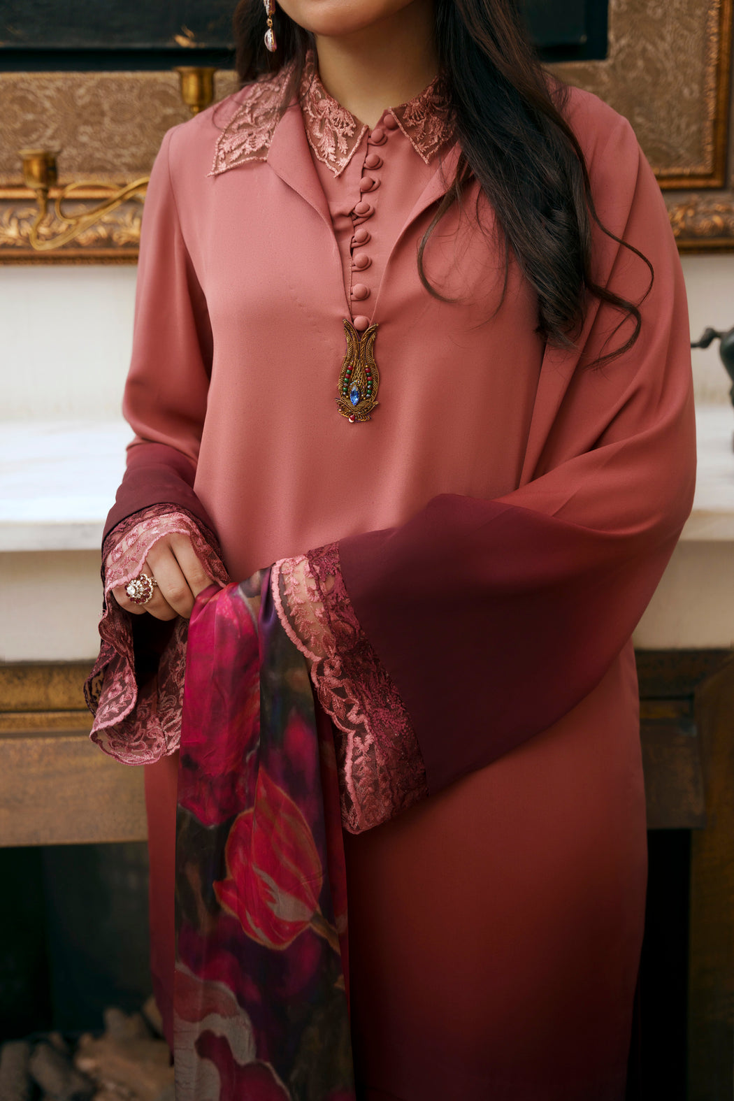 Nilofer Shahid | Saheliyan | Fizza - Luxury Dress - available at Maria Faisal in UK and USA.