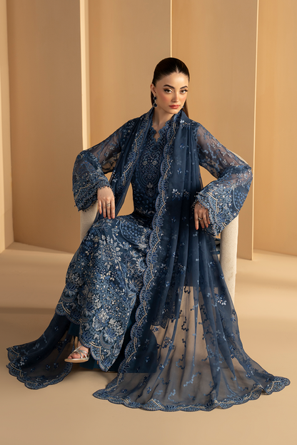 Lavish Premium | Purkashish Formals | Midnight Sapphire - Formal Dress - available at Maria Faisal in UK and USA.