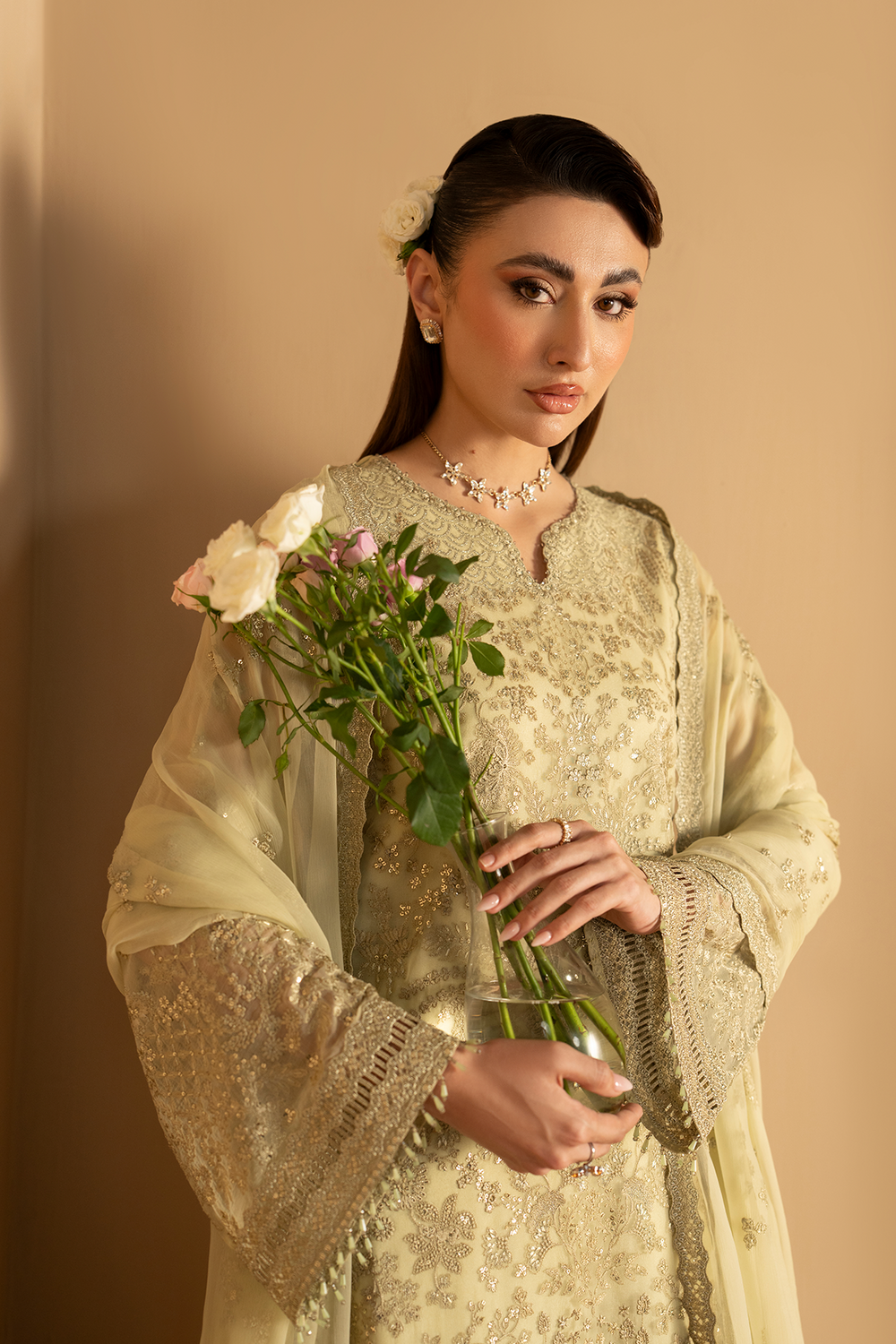Lavish Premium | Purkashish Formals | Pistachio Glow - Formal Dress - available at Maria Faisal in UK and USA.