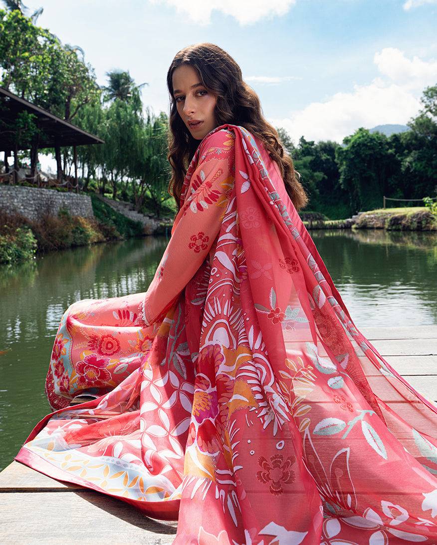 Roheenaz | Garden Veal Printed Lawn 25 | Berry Glint by Maria Faisal - Registered Vendor of : Roheenaz - type : Ladies Clothes - 100% original wedding dresses