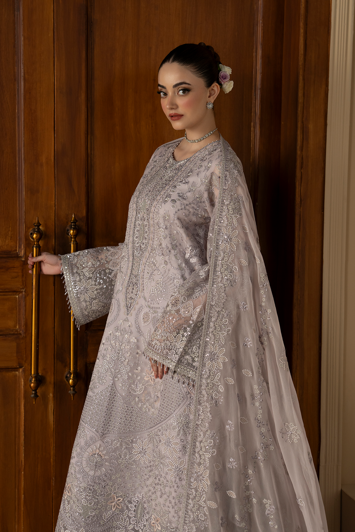 Lavish Premium | Purkashish Formals | Lilac Mist - Formal Dress - available at Maria Faisal in UK and USA.