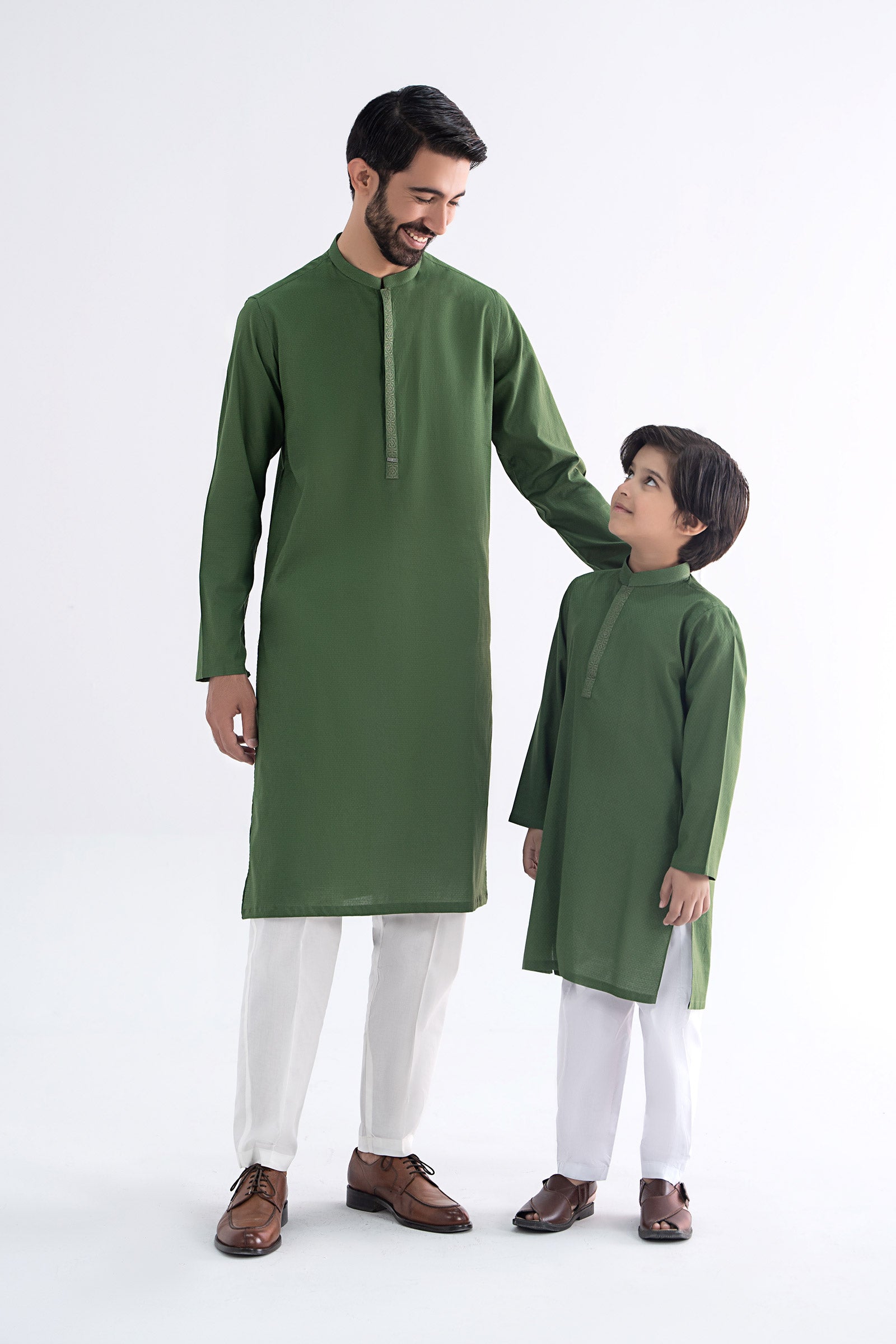 Embroidered Jacquard Kurta - Kids Clothes - available at Maria Faisal in UK and USA