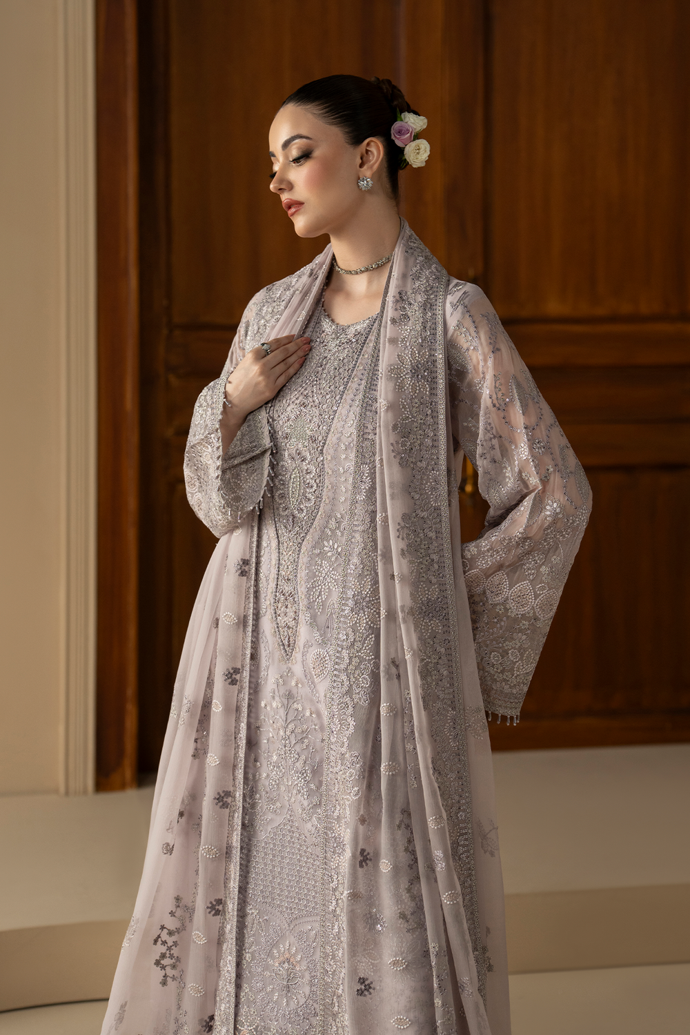 Lavish Premium | Purkashish Formals | Lilac Mist - Formal Dress - available at Maria Faisal in UK and USA.