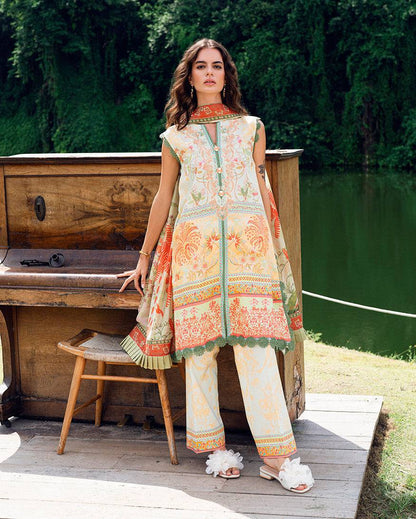 Roheenaz | Garden Veal Printed Lawn 25 | Gold Riddle by Maria Faisal - Registered Vendor of : Roheenaz - type : Ladies Clothes - 100% original wedding dresses