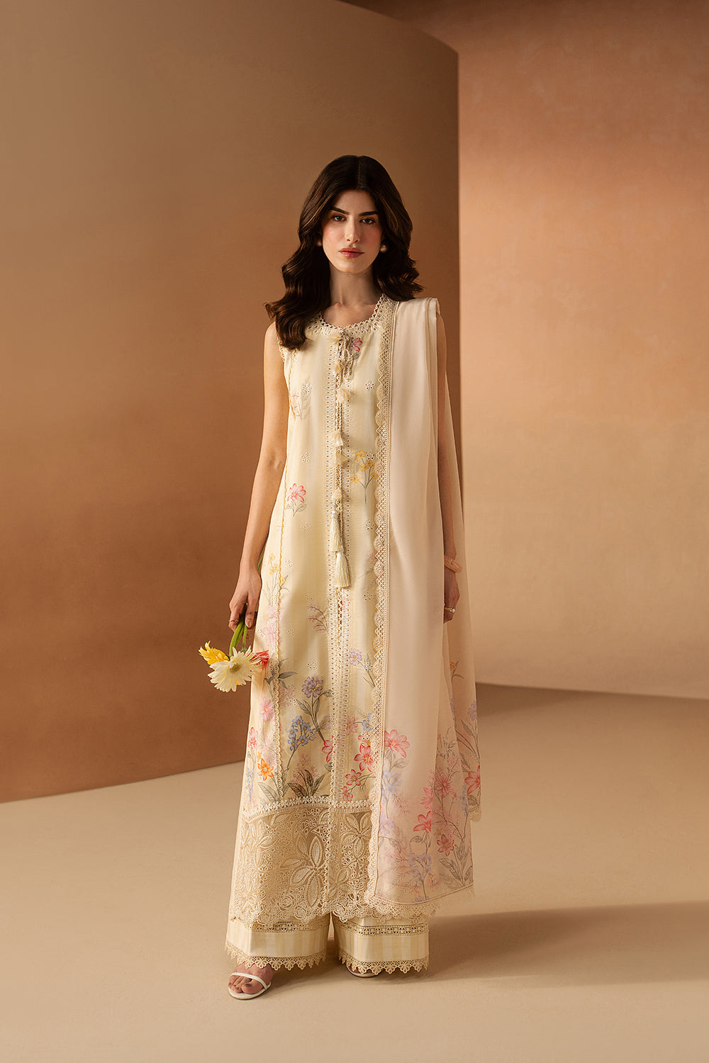Afrozeh | The Haze 26 | Hazelen Yellow - Luxury Dress - available at Maria Faisal in UK and USA.