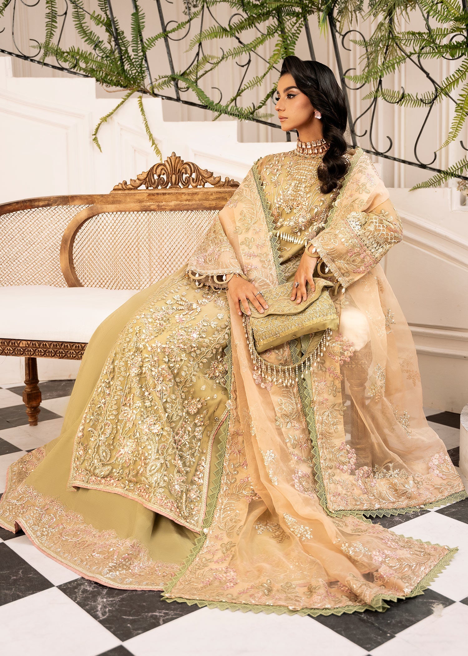 Inayat | Festive Formals | BREWING-MATCHA - Ladies Clothes - Maria Faisal