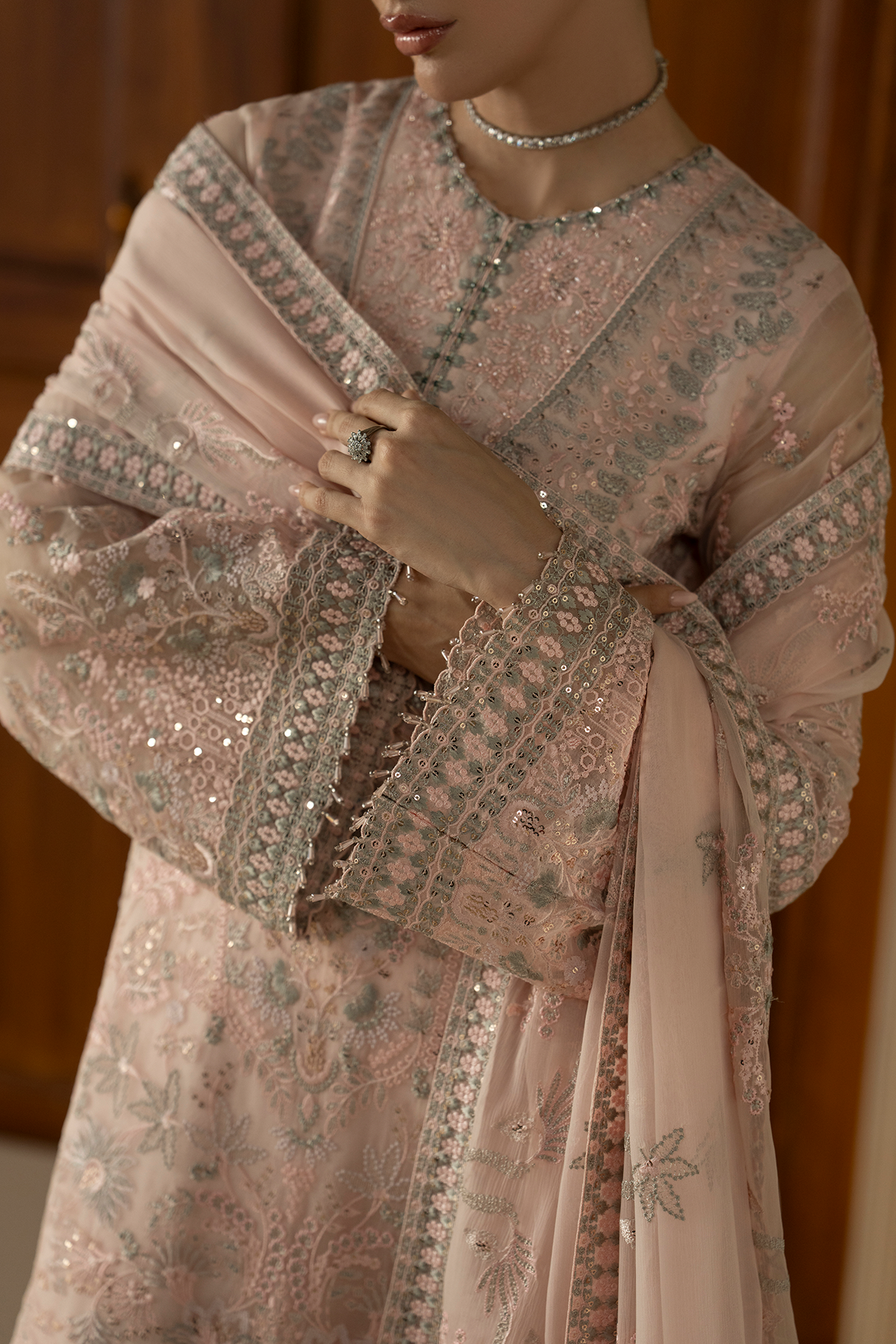 Lavish Premium | Purkashish Formals | Peach Elan - Formal Dress - available at Maria Faisal in UK and USA.