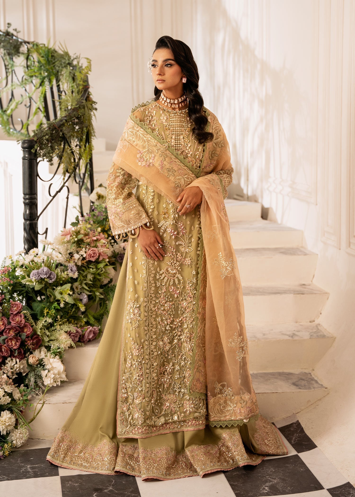 Inayat | Festive Formals | BREWING-MATCHA - Ladies Clothes - Maria Faisal