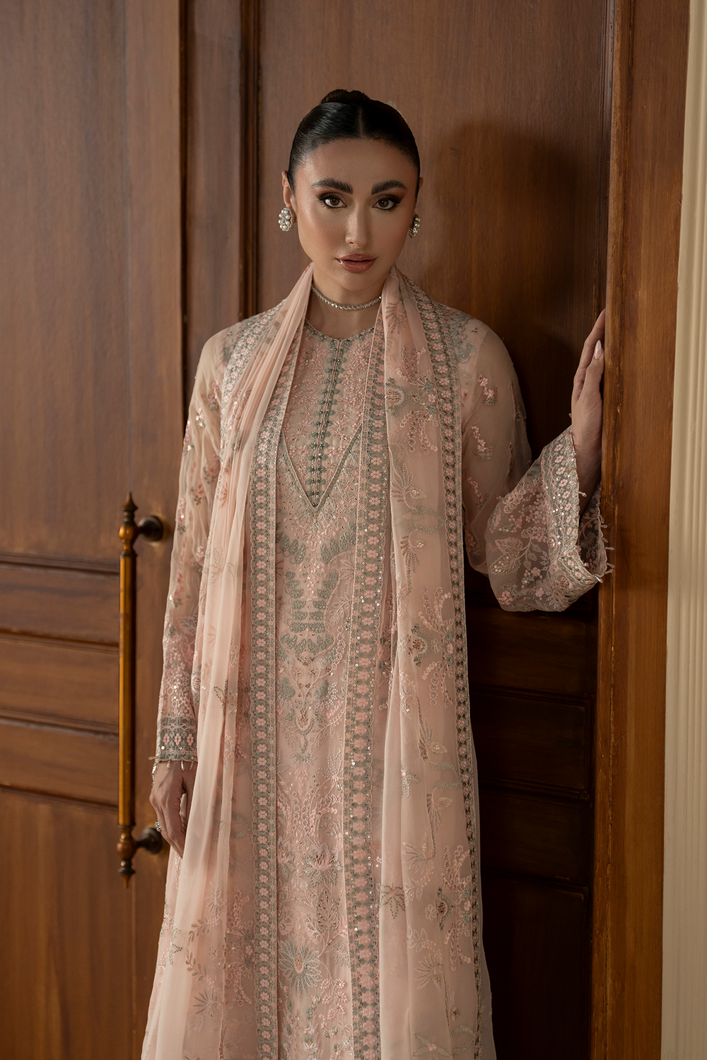 Lavish Premium | Purkashish Formals | Peach Elan - Formal Dress - available at Maria Faisal in UK and USA.