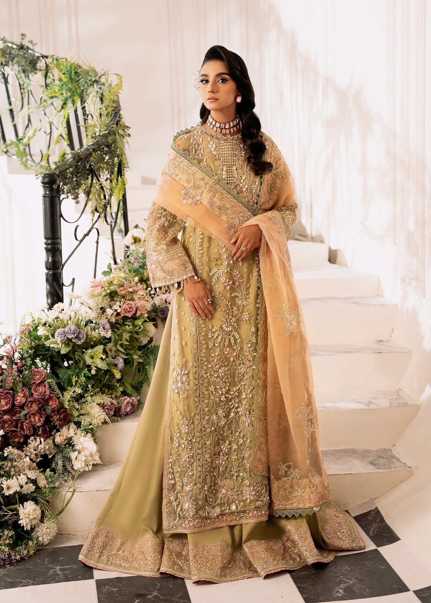 Inayat | Festive Formals | BREWING-MATCHA - Ladies Clothes - Maria Faisal