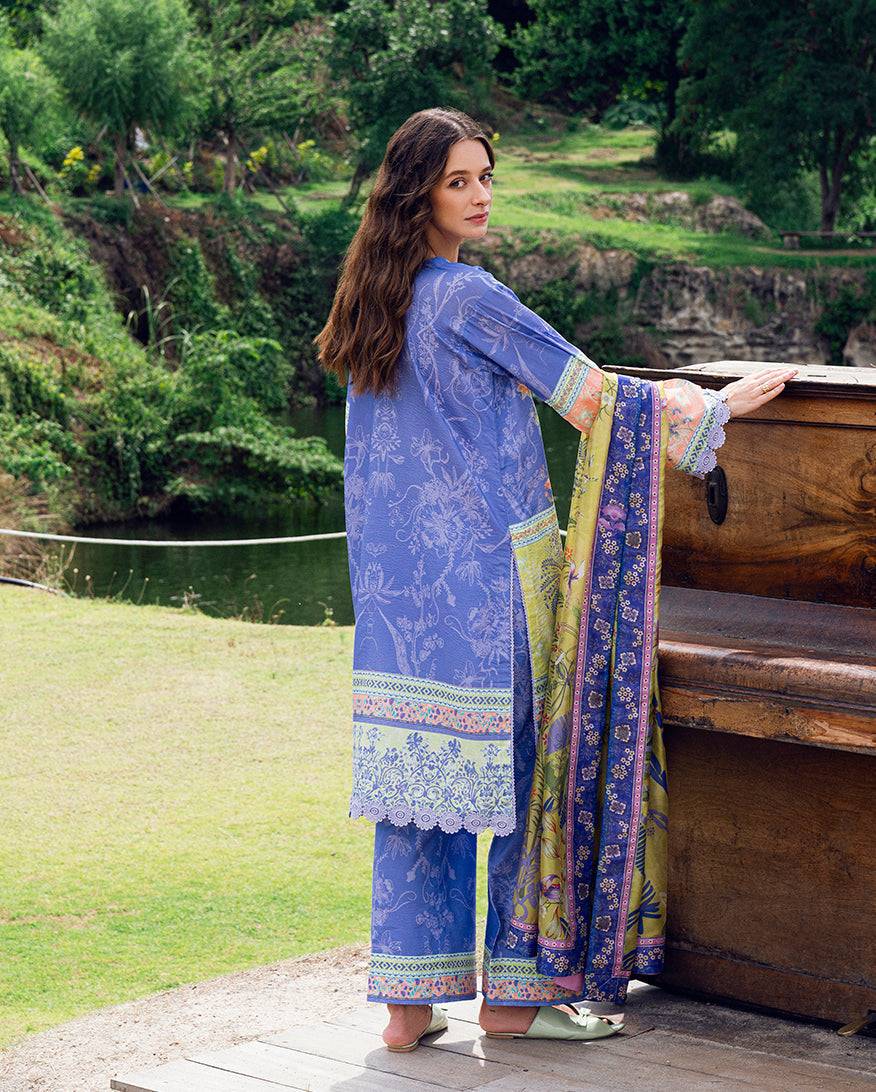Roheenaz | Garden Veal Printed Lawn 25 | Inky Bloom by Maria Faisal - Registered Vendor of : Roheenaz - type : Ladies Clothes - 100% original wedding dresses
