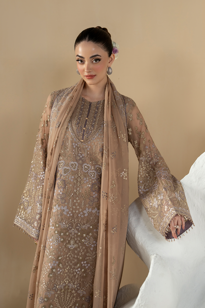 Lavish Premium | Purkashish Formals | Mauve Taupe - Formal Dress - available at Maria Faisal in UK and USA.