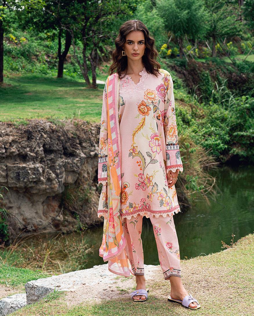 Roheenaz | Garden Veal Printed Lawn 25 |Wildflower fluff by Maria Faisal - Registered Vendor of : Roheenaz - type : Ladies Clothes - 100% original wedding dresses