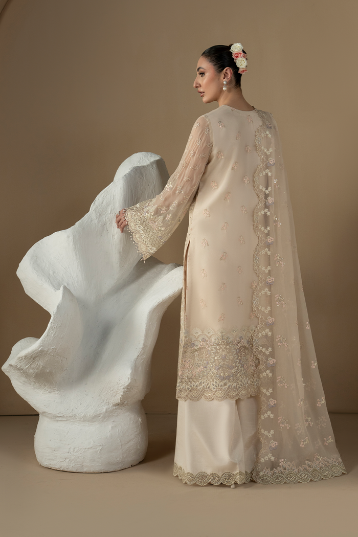 Lavish Premium | Purkashish Formals | Pearl Ivory - Formal Dress - available at Maria Faisal in UK and USA.