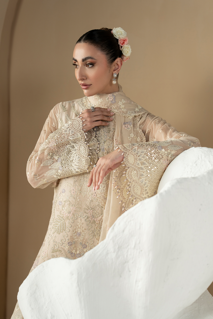 Lavish Premium | Purkashish Formals | Pearl Ivory - Formal Dress - available at Maria Faisal in UK and USA.