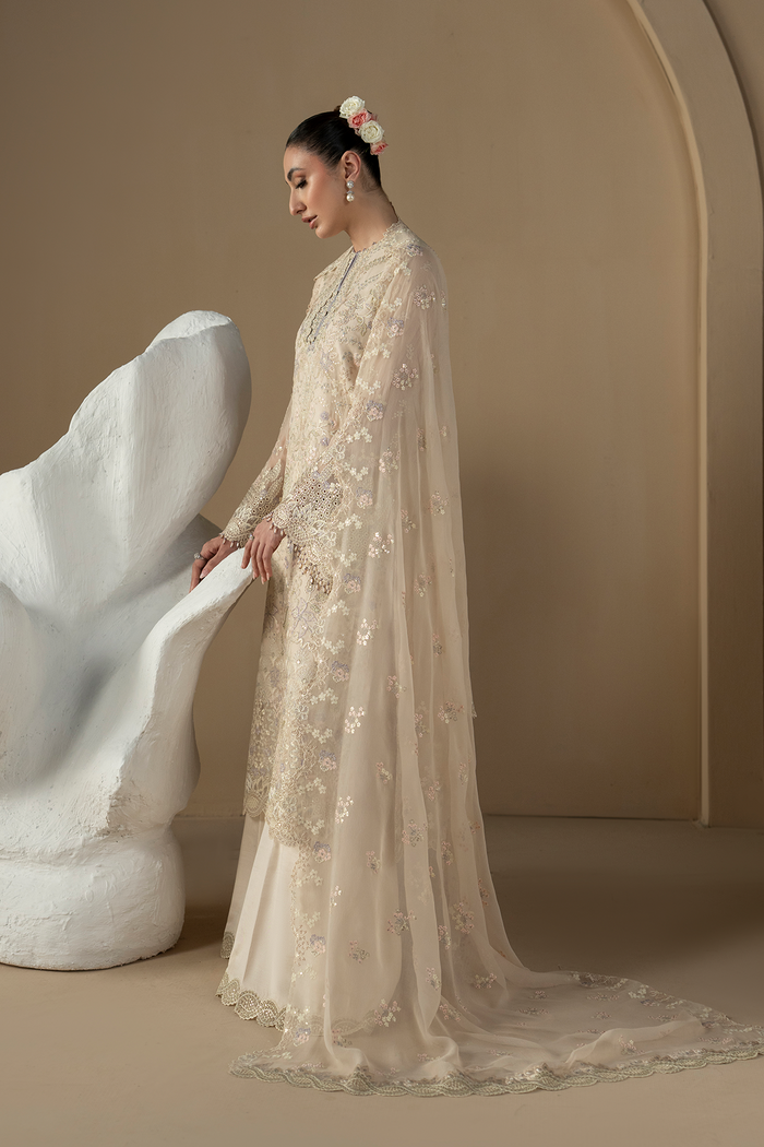 Lavish Premium | Purkashish Formals | Pearl Ivory - Formal Dress - available at Maria Faisal in UK and USA.
