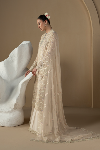 Lavish Premium | Purkashish Formals | Pearl Ivory - Formal Dress - available at Maria Faisal in UK and USA.