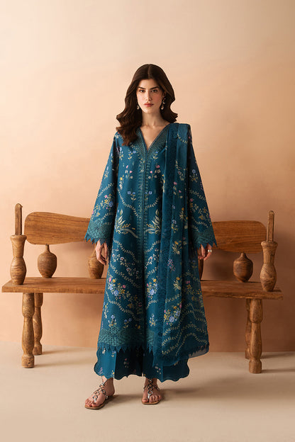 Afrozeh | The Haze 26 | Luem Teal - Luxury Dress - available at Maria Faisal in UK and USA.