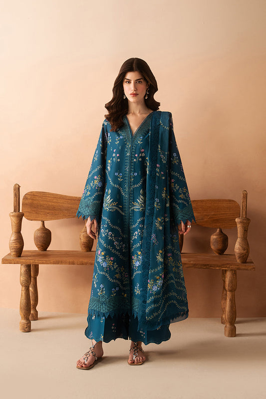 Afrozeh | The Haze 26 | Luem Teal - Luxury Dress - available at Maria Faisal in UK and USA.